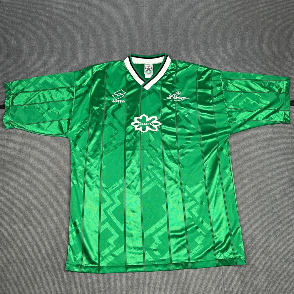 Vintage Lotto Soccer y2k Jersey Green Geometric Pattern No. 20 Mens XL San Diego